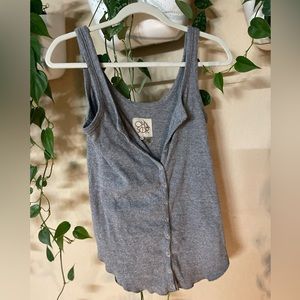 Button Down Ribbed Tank Top